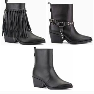 Rebel Wilson 3 In 1 Women's Leather Black Boots